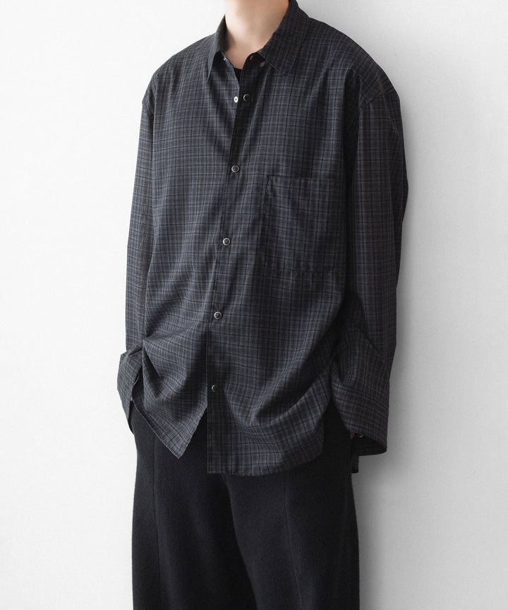 phebus- フィーバスのWOOL POLY TROPICAL SHIRTのDARK CHECK公式通販サイトsession福岡セレクトショップ