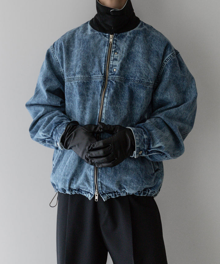 stein(シュタイン)の24SSコレクションCHEMICAL BLEACHED DENIM SHORT ZIP JACKETのINDIGO