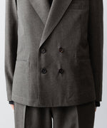 画像をギャラリービューアに読み込む, 【INTÉRIM】MILITARY WOOL SERGE PIPING DOUBLE JACKET - DUST GRAY
