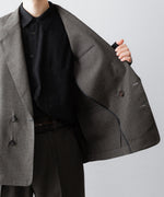 画像をギャラリービューアに読み込む, 【INTÉRIM】MILITARY WOOL SERGE PIPING DOUBLE JACKET - DUST GRAY
