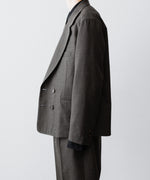 画像をギャラリービューアに読み込む, 【INTÉRIM】MILITARY WOOL SERGE PIPING DOUBLE JACKET - DUST GRAY
