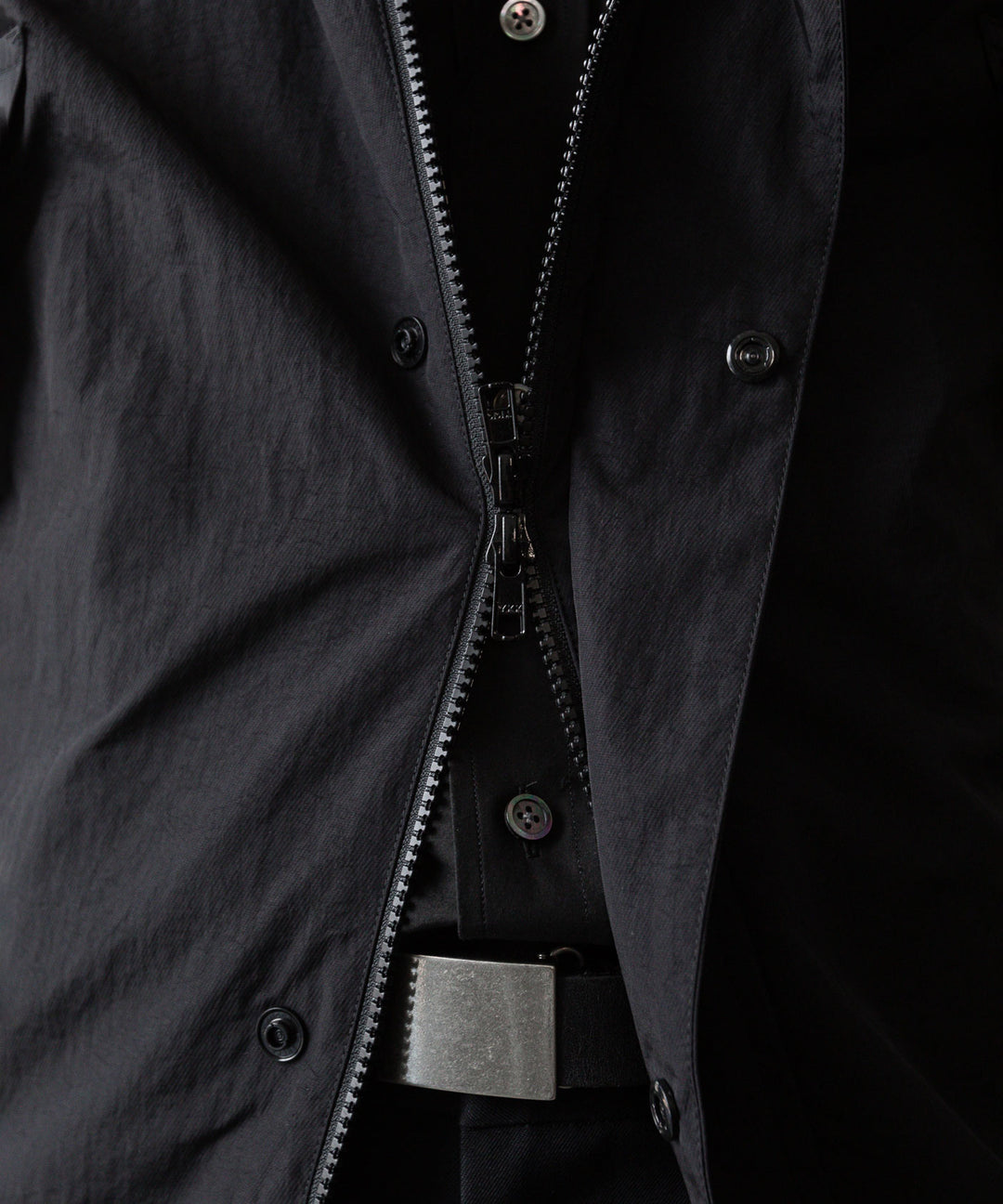 ssstein(シュタイン)の24AWコレクション NYLON TWILL HOODED ZIP UP JACKET - BLACK 公式通販サイトsession福岡セレクトショップ