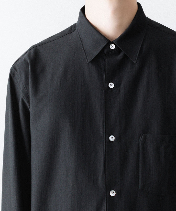KANEMASA PHIL. カネマサフィルの36G WOOL MODEST SHIRT - BLACKの公式通販サイトsession福岡セレクトショップ