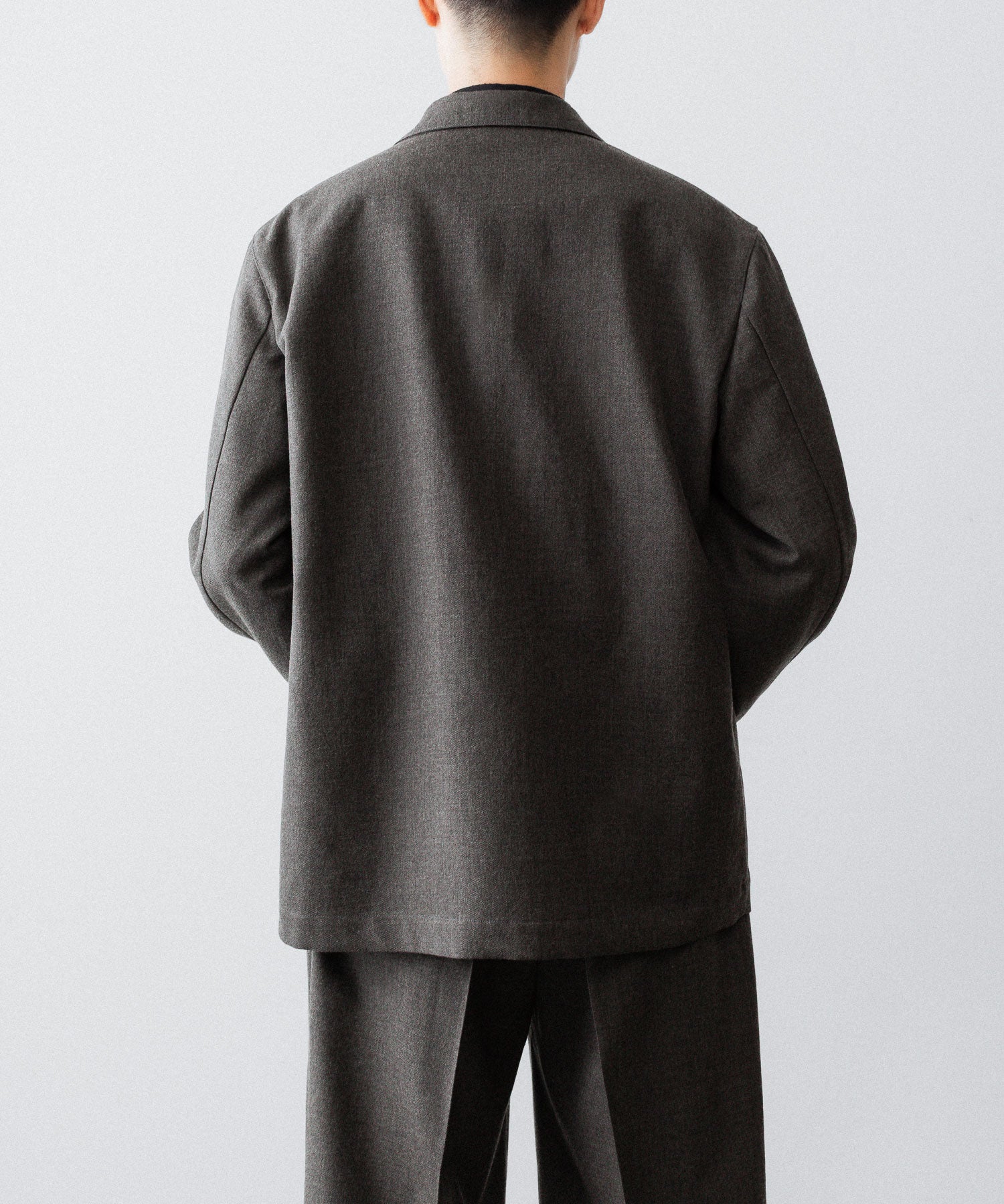 【INTÉRIM】MILITARY WOOL SERGE PIPING DOUBLE JACKET - DUST GRAY