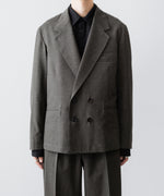 画像をギャラリービューアに読み込む, 【INTÉRIM】MILITARY WOOL SERGE PIPING DOUBLE JACKET - DUST GRAY
