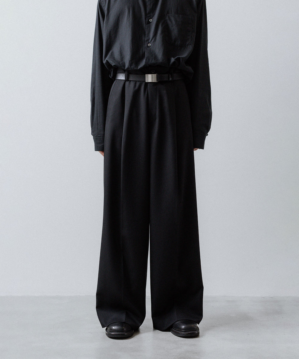 ssstein(シュタイン)のEXTRA WIDE TROUSERS (2/60 WOOL GABARDINE) - BLACKの公式通販サイトsession福岡セレクトショップ