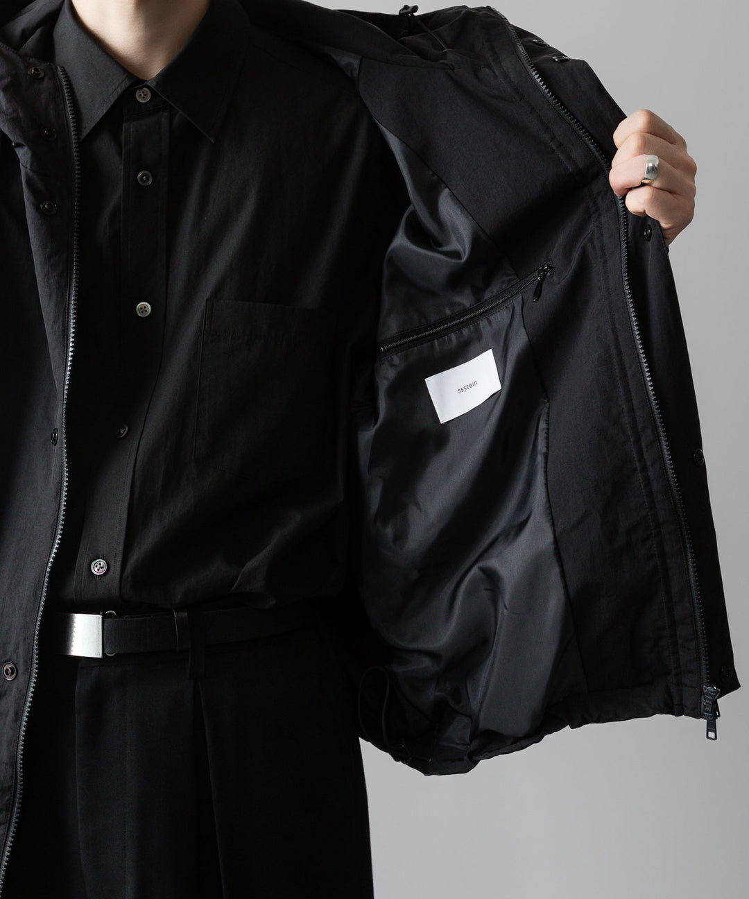 ssstein(シュタイン)の24AWコレクション NYLON TWILL HOODED ZIP UP JACKET - BLACK 公式通販サイトsession福岡セレクトショップ