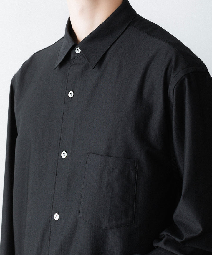 KANEMASA PHIL. カネマサフィルの36G WOOL MODEST SHIRT - BLACKの公式通販サイトsession福岡セレクトショップ