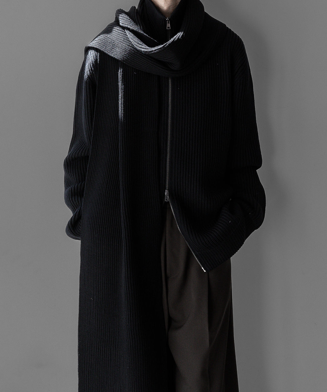 【INTÉRIM】インテリムのドライバーズニット LIMITED HAND FRAMED DRIVERS ZIP KNIT - BLACK 公式通販サイトsession福岡セレクトショップ