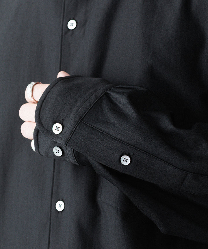 KANEMASA PHIL. カネマサフィルの36G WOOL MODEST SHIRT - BLACKの公式通販サイトsession福岡セレクトショップ
