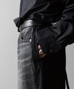 ssstein(シュタイン)の24AWコレクション NYLON COMBINATION SPLASHED DENIM JEANS - BLACK 公式通販サイトsession福岡セレクトショップ