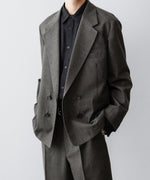 画像をギャラリービューアに読み込む, 【INTÉRIM】MILITARY WOOL SERGE PIPING DOUBLE JACKET - DUST GRAY

