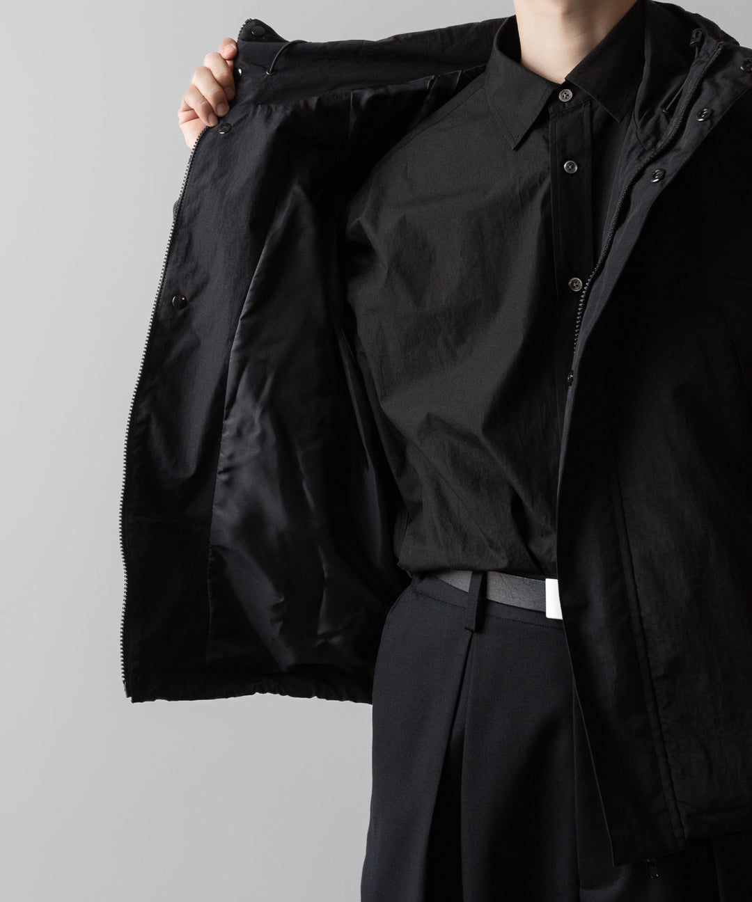ssstein(シュタイン)の24AWコレクション NYLON TWILL HOODED ZIP UP JACKET - BLACK 公式通販サイトsession福岡セレクトショップ