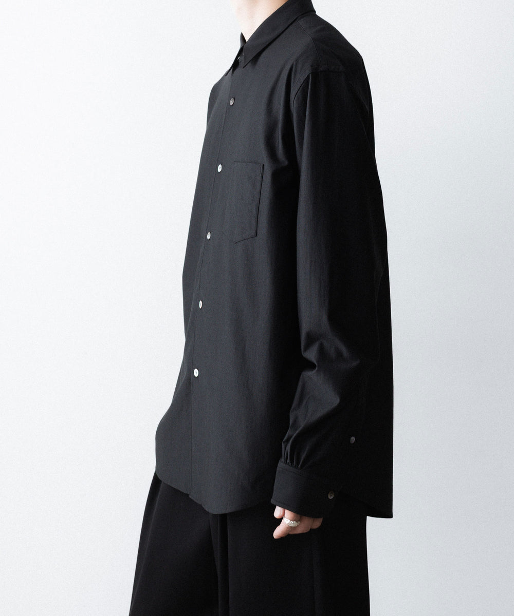 KANEMASA PHIL. カネマサフィルの36G WOOL MODEST SHIRT - BLACKの公式通販サイトsession福岡セレクトショップ
