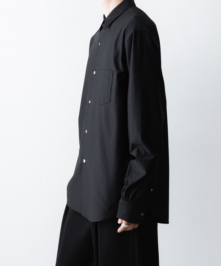 KANEMASA PHIL. カネマサフィルの36G WOOL MODEST SHIRT - BLACKの公式通販サイトsession福岡セレクトショップ