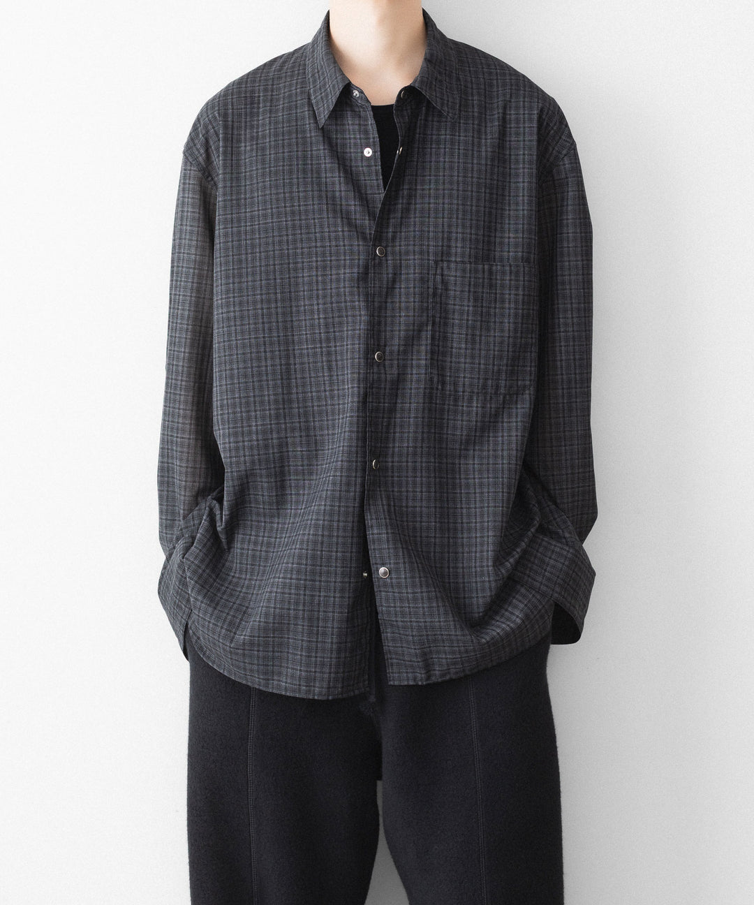 phebus- フィーバスのWOOL POLY TROPICAL SHIRTのDARK CHECK公式通販サイトsession福岡セレクトショップ