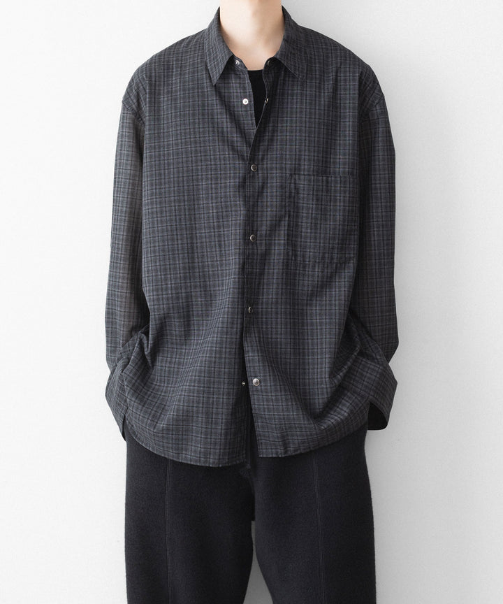 phebus- フィーバスのWOOL POLY TROPICAL SHIRTのDARK CHECK公式通販サイトsession福岡セレクトショップ