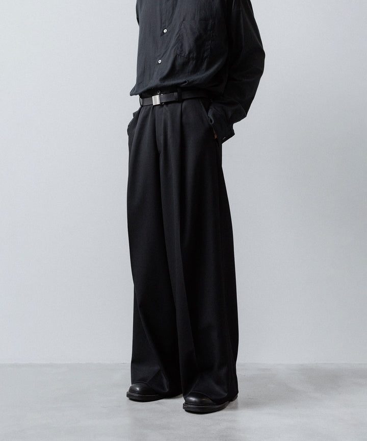ssstein(シュタイン)のEXTRA WIDE TROUSERS (2/60 WOOL GABARDINE) - BLACKの公式通販サイトsession福岡セレクトショップ
