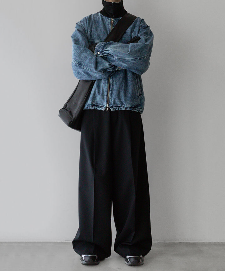 stein(シュタイン)の24SSコレクションCHEMICAL BLEACHED DENIM SHORT ZIP JACKETのINDIGO