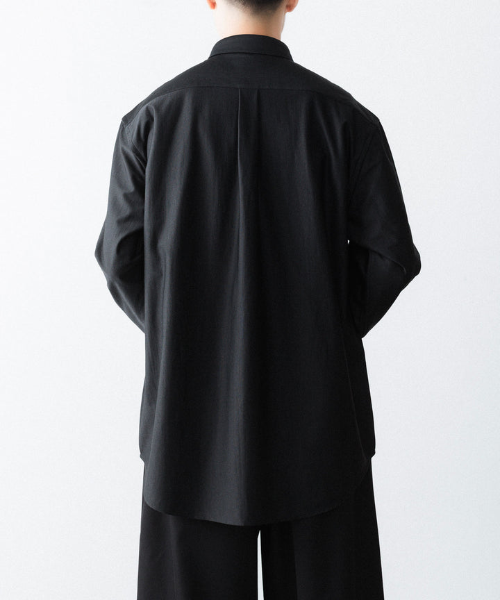 KANEMASA PHIL. カネマサフィルの36G WOOL MODEST SHIRT - BLACKの公式通販サイトsession福岡セレクトショップ