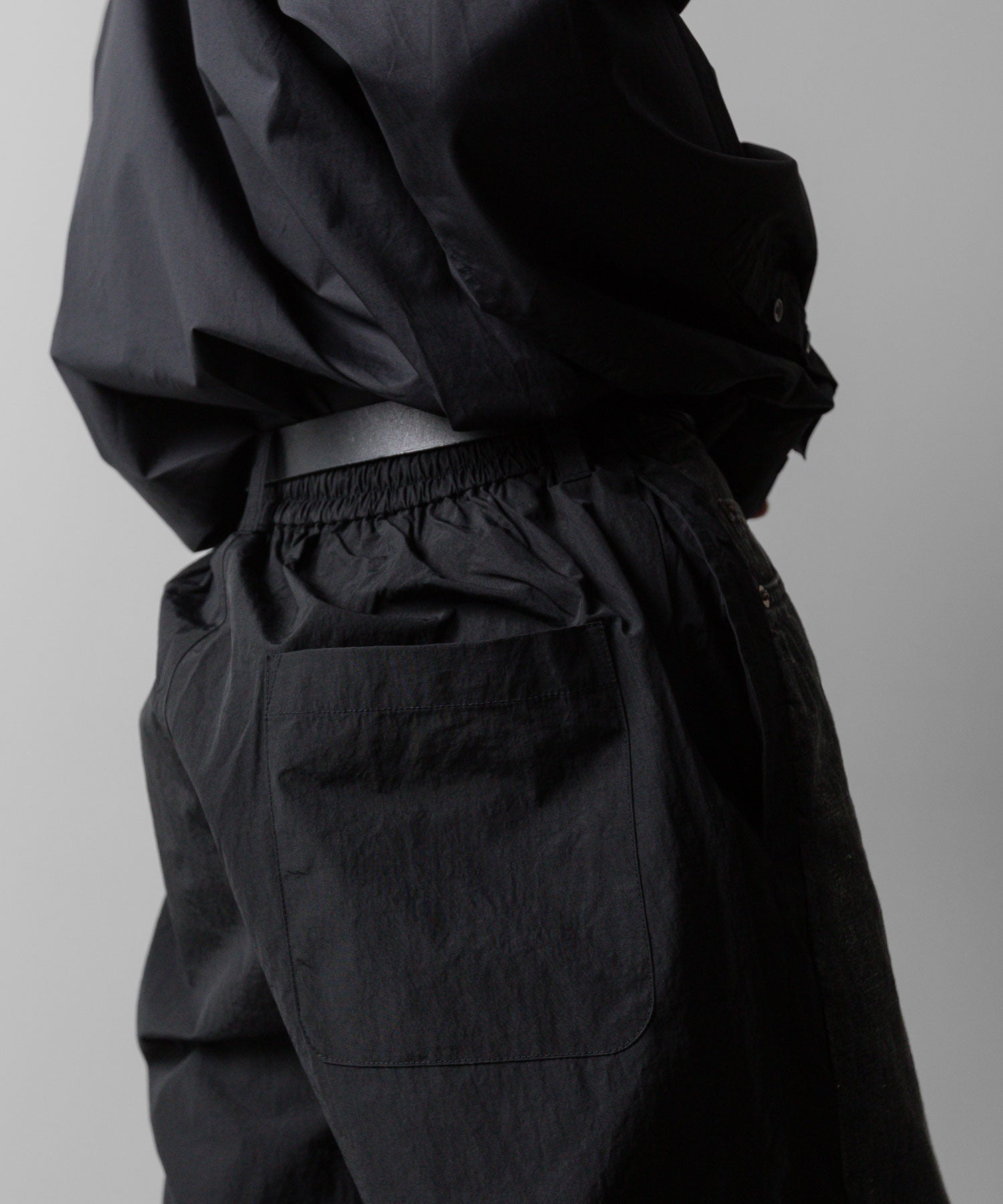 ssstein(シュタイン)の24AWコレクション NYLON COMBINATION SPLASHED DENIM JEANS - BLACK 公式通販サイトsession福岡セレクトショップ