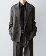 画像をギャラリービューアに読み込む, 【INTÉRIM】MILITARY WOOL SERGE PIPING DOUBLE JACKET - DUST GRAY
