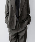 画像をギャラリービューアに読み込む, 【INTÉRIM】MILITARY WOOL SERGE PIPING DOUBLE JACKET - DUST GRAY
