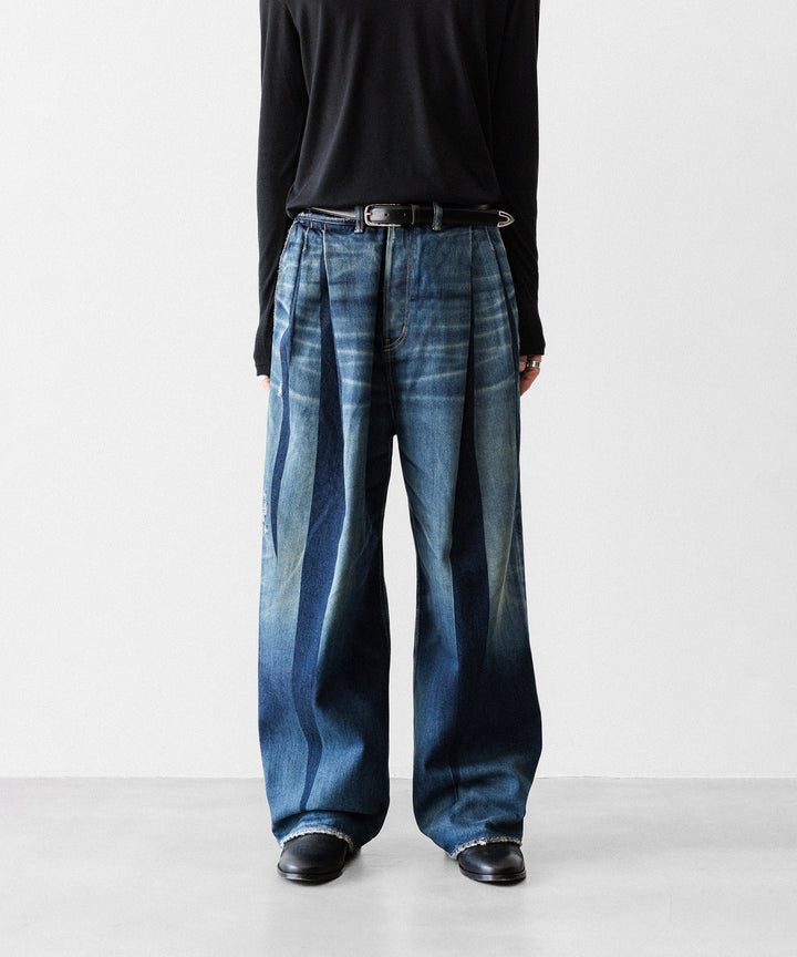 SUBLATIONS サブレーションズの2TUCK WIDE DENIM PANTS "ENTASIS MK-Ⅱ"のUSED INDIGO 公式通販サイトsession福岡セレクトショップ