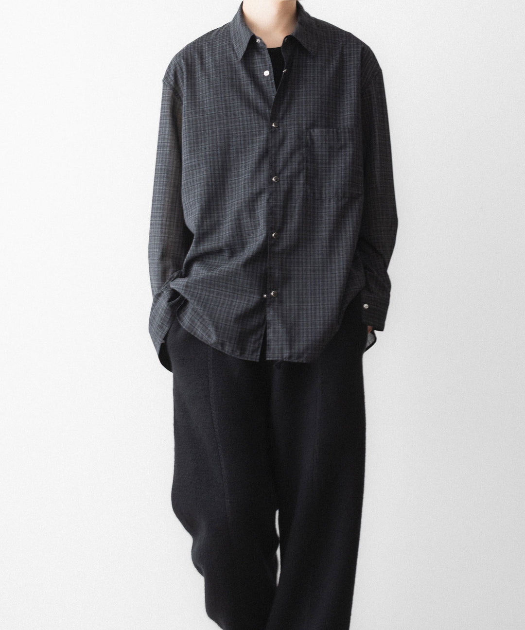 phebus- フィーバスのWOOL POLY TROPICAL SHIRTのDARK CHECK公式通販サイトsession福岡セレクトショップ