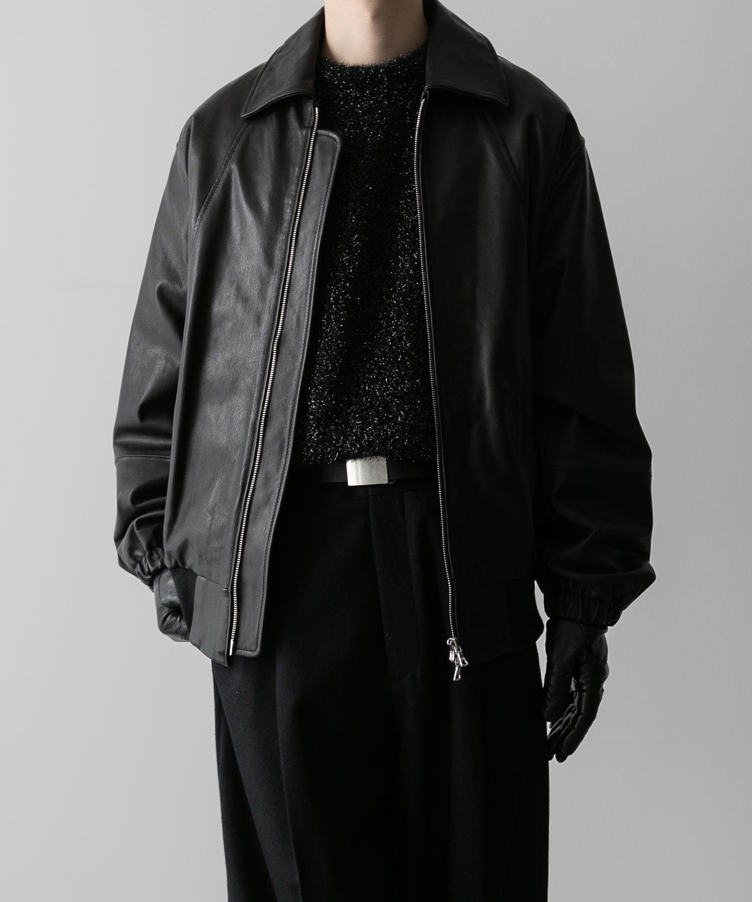 ssstein(シュタイン)の24AWコレクション LEATHER ZIP SHORT JACKET - BLACK 公式通販サイトsession福岡セレクトショップ