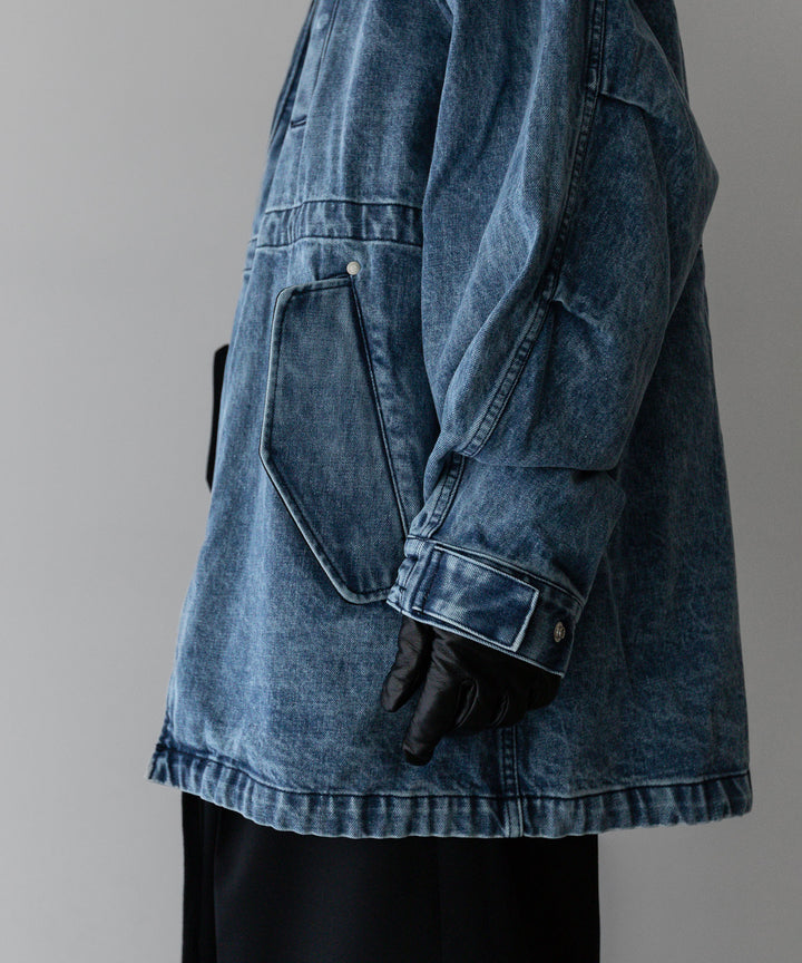 stein(シュタイン)の24SSコレクションCHEMICAL BLEACHED DENIM MODS COATのINDIGO