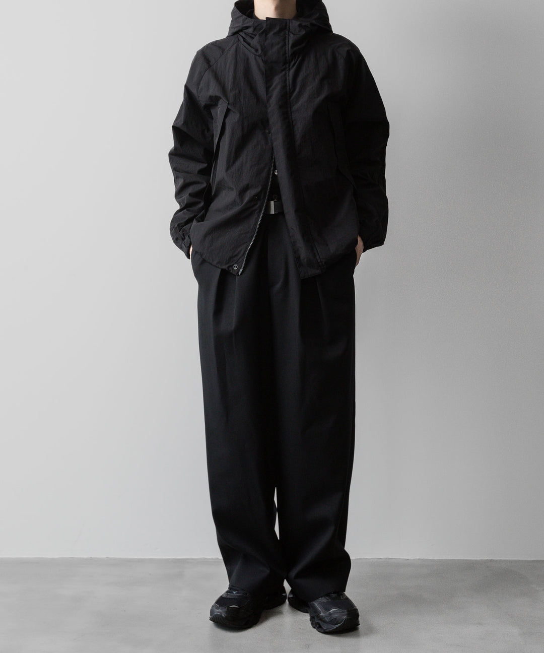 ssstein(シュタイン)の24AWコレクション NYLON TWILL HOODED ZIP UP JACKET - BLACK 公式通販サイトsession福岡セレクトショップ
