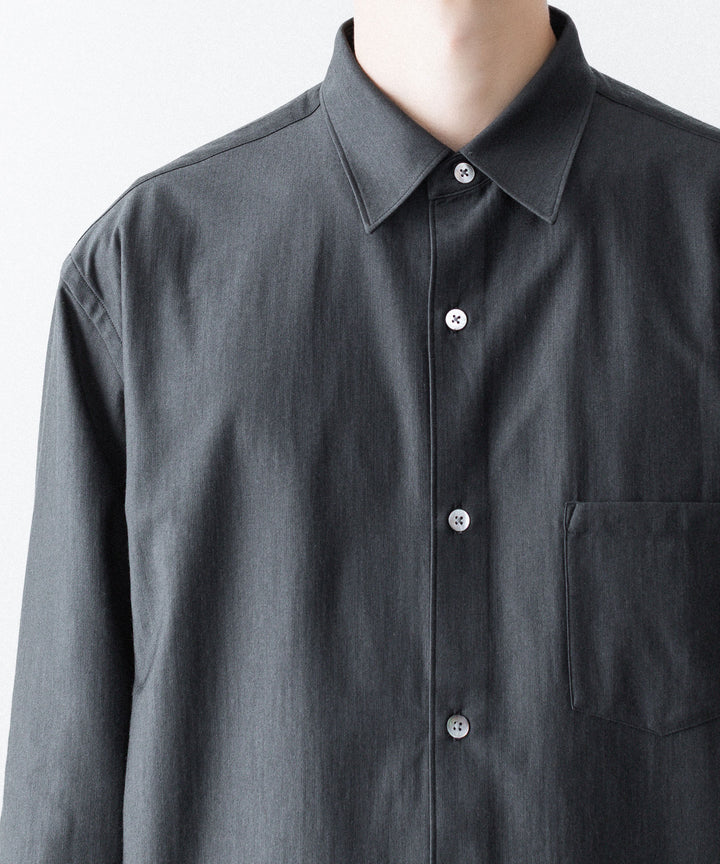 KANEMASA PHIL. カネマサフィルの36G WOOL MODEST SHIRT - CHARCOALの公式通販サイトsession福岡セレクトショップ