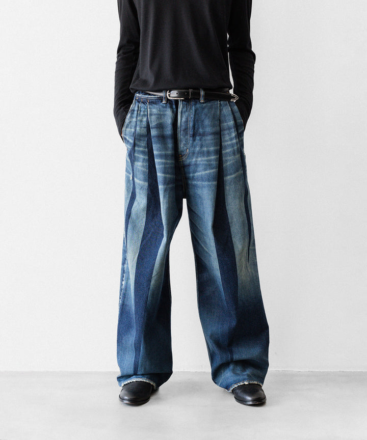 SUBLATIONS サブレーションズの2TUCK WIDE DENIM PANTS "ENTASIS MK-Ⅱ"のUSED INDIGO 公式通販サイトsession福岡セレクトショップ
