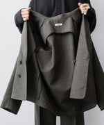 画像をギャラリービューアに読み込む, 【INTÉRIM】MILITARY WOOL SERGE PIPING DOUBLE JACKET - DUST GRAY
