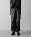 【ssstein】NYLON COMBINATION SPLASHED DENIM JEANS - BLACK