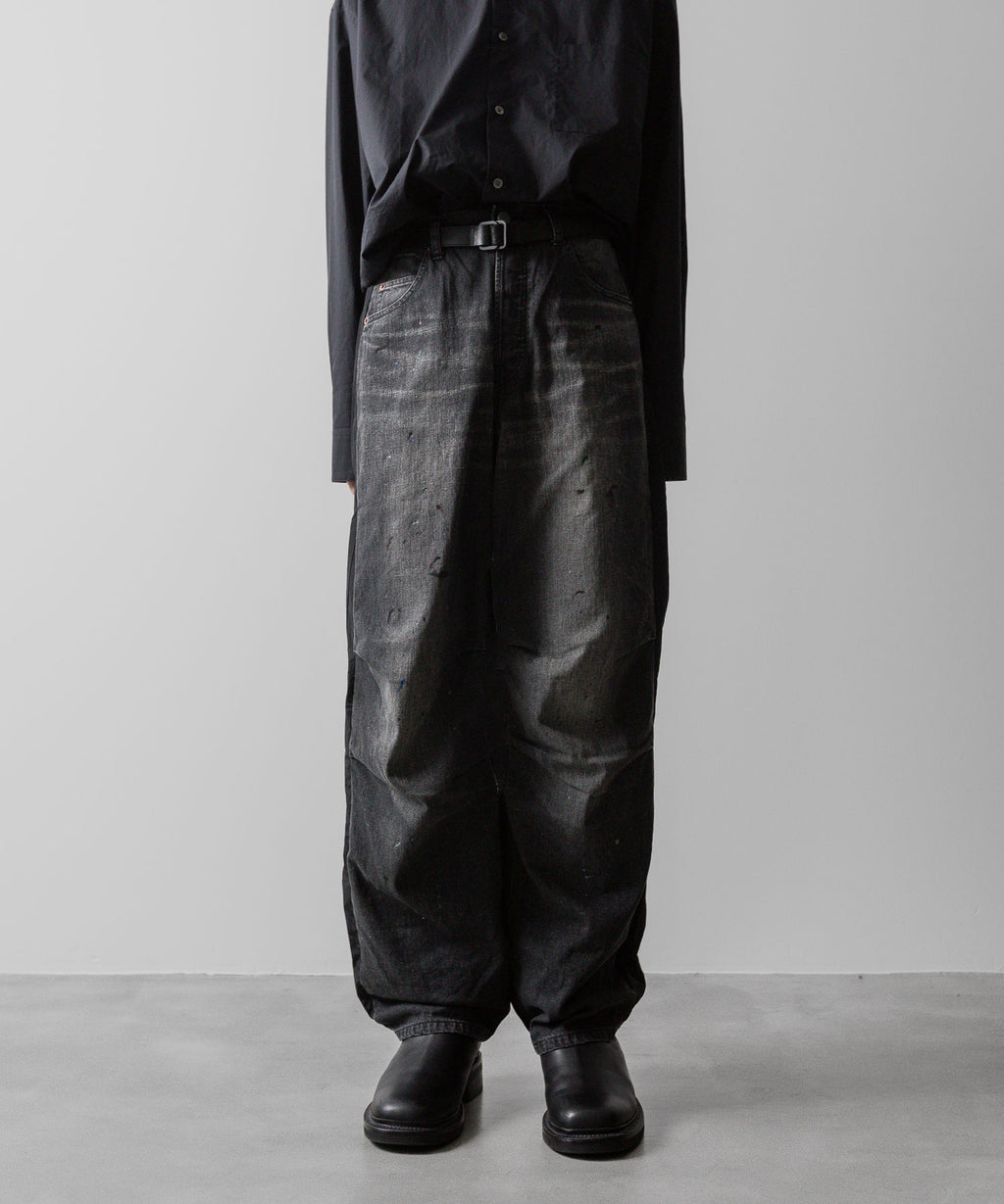 ssstein(シュタイン)の24AWコレクション NYLON COMBINATION SPLASHED DENIM JEANS - BLACK 公式通販サイトsession福岡セレクトショップ