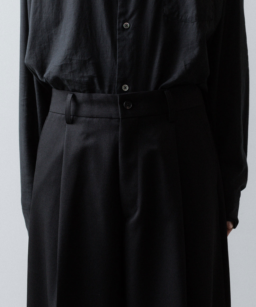 ssstein(シュタイン)のEXTRA WIDE TROUSERS (2/60 WOOL GABARDINE) - BLACKの公式通販サイトsession福岡セレクトショップ