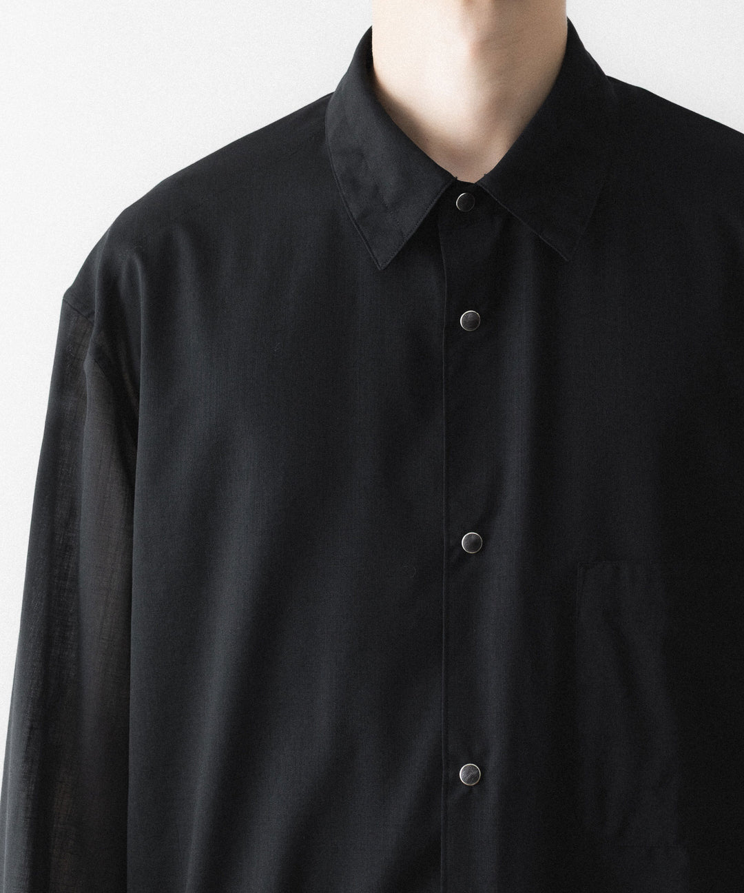 phebus フィーバスのWOOL POLY TROPICAL SHIRTのBLACK 公式通販サイトsession福岡セレクトショップ