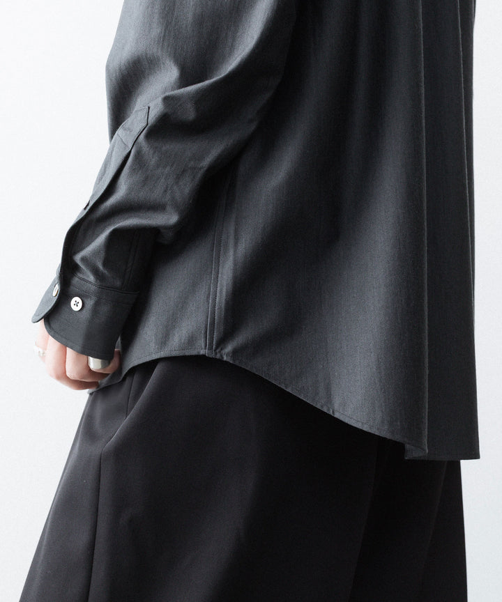 KANEMASA PHIL. カネマサフィルの36G WOOL MODEST SHIRT - CHARCOALの公式通販サイトsession福岡セレクトショップ
