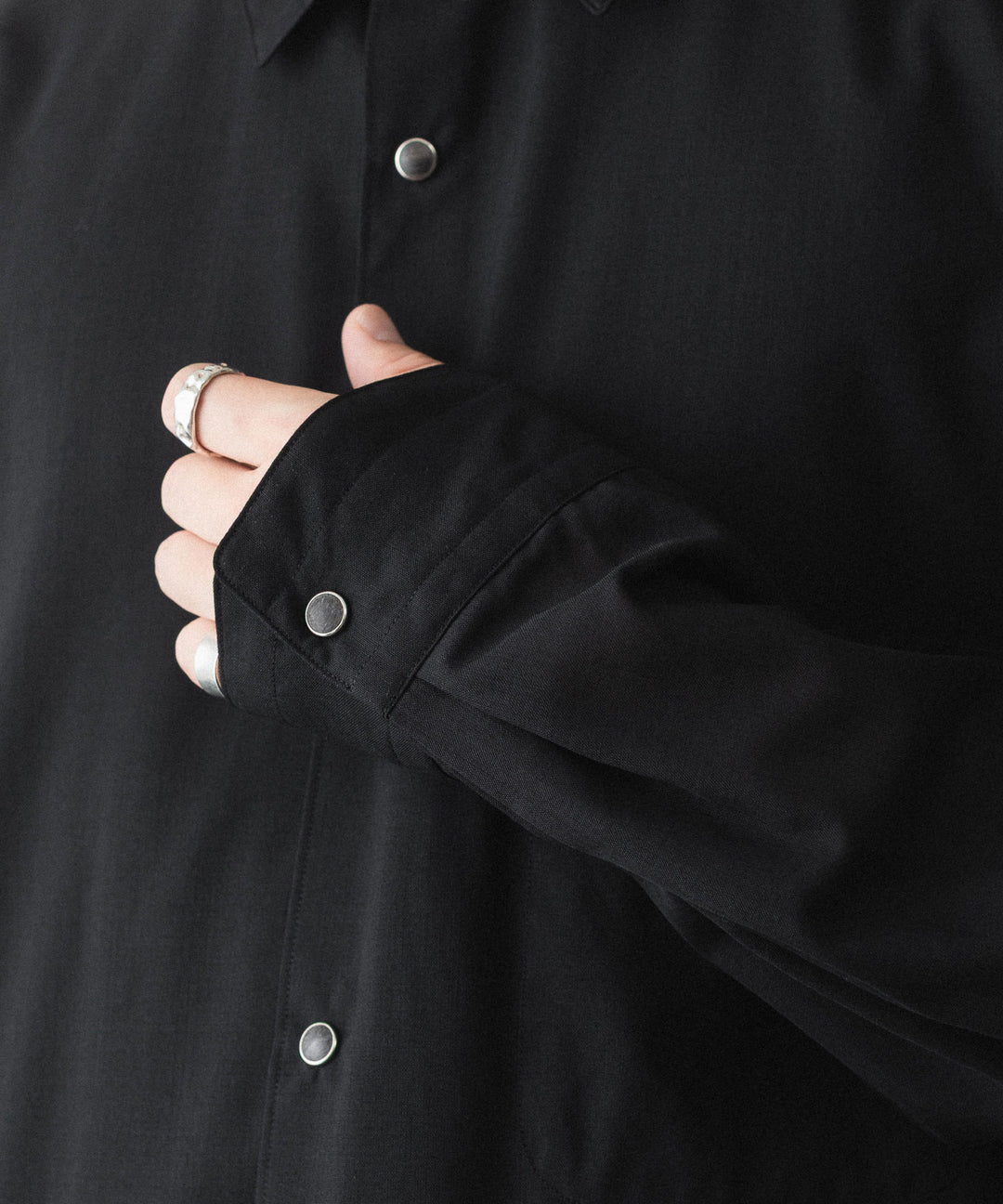 phebus フィーバスのWOOL POLY TROPICAL SHIRTのBLACK 公式通販サイトsession福岡セレクトショップ