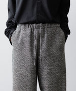 画像をギャラリービューアに読み込む, INTÉRIM - インテリムのDOUBLE SIDED JACQUARD TWEED DEAD STOCK WIDE DRESS EASY PANTSのBLACK
