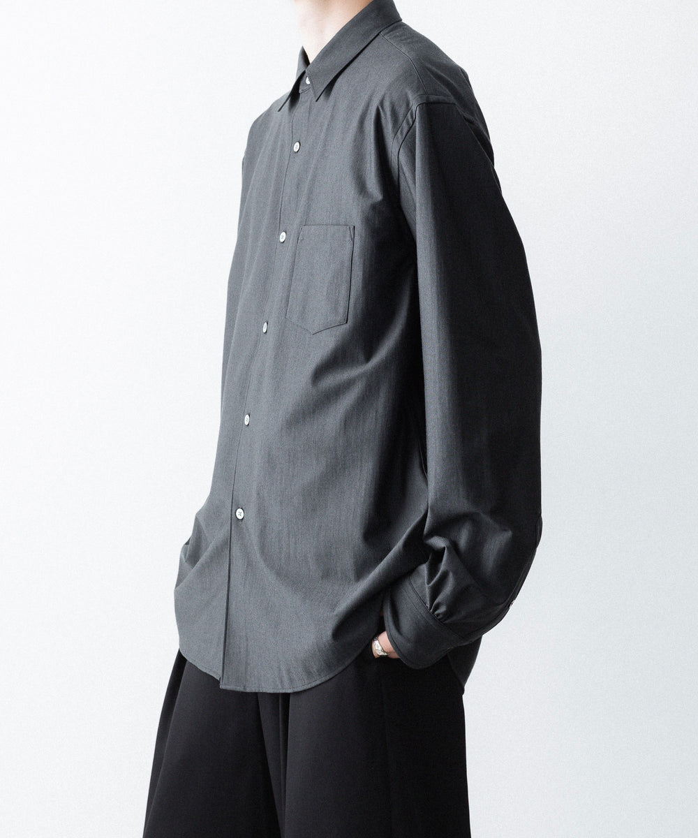 KANEMASA PHIL. カネマサフィルの36G WOOL MODEST SHIRT - CHARCOALの公式通販サイトsession福岡セレクトショップ