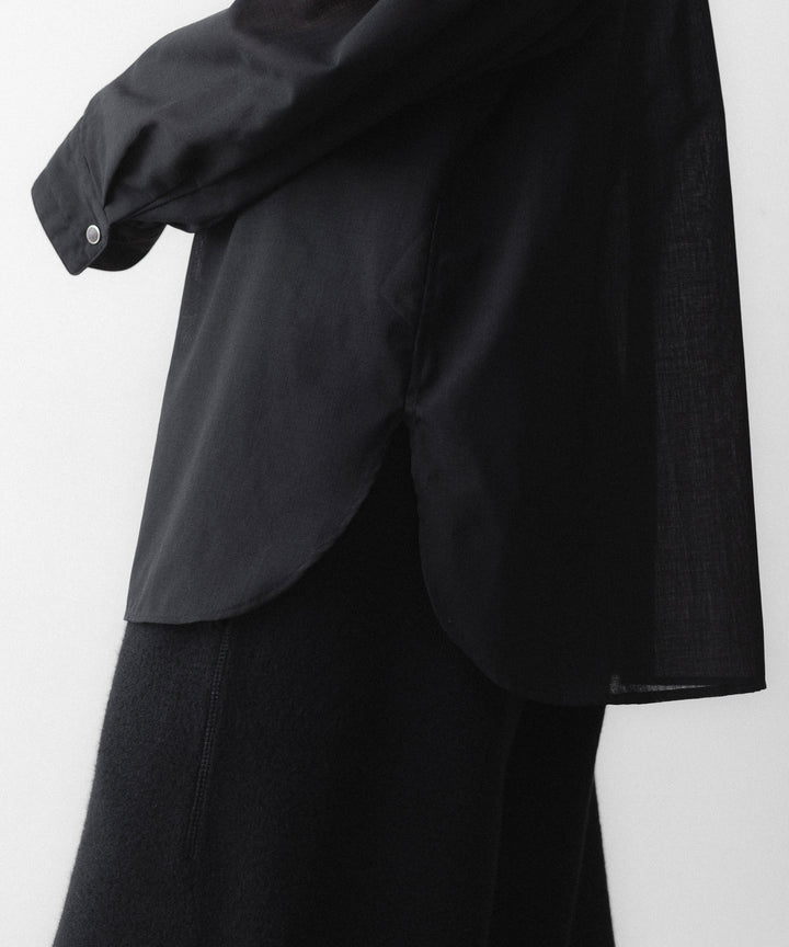 phebus フィーバスのWOOL POLY TROPICAL SHIRTのBLACK 公式通販サイトsession福岡セレクトショップ