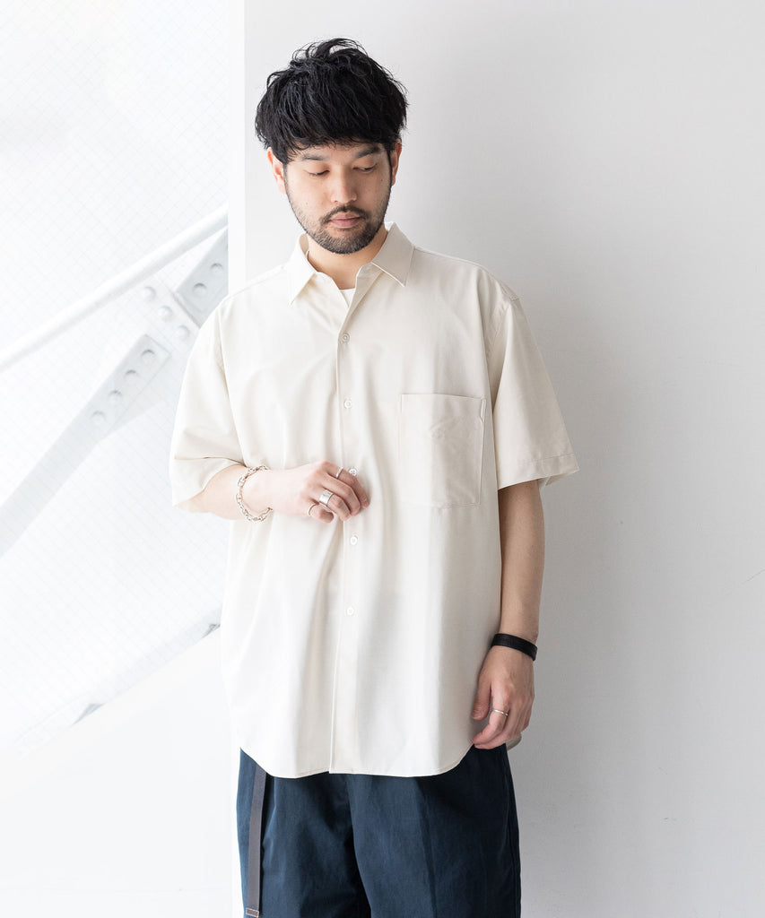 【未使用品】KANEMASA カネマサ ドレスシャツ ECRU KANEMASA】ROYAL OX DRESS JERSEY SHORT SLEEVE SHIRT - ECRU – session