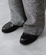 画像をギャラリービューアに読み込む, INTÉRIM - インテリムのDOUBLE SIDED JACQUARD TWEED DEAD STOCK WIDE DRESS EASY PANTSのBLACK
