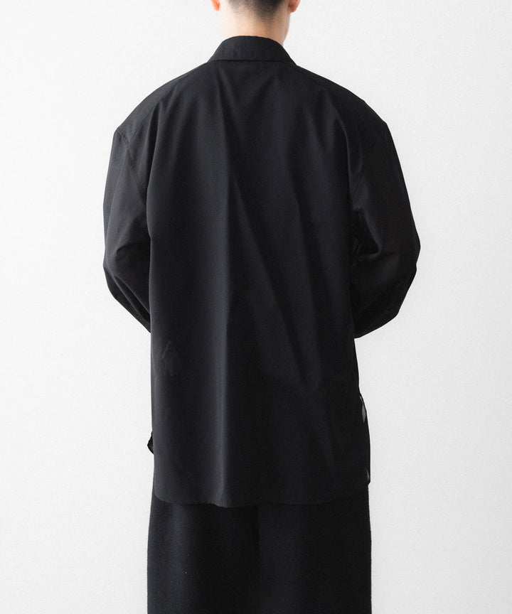 phebus フィーバスのWOOL POLY TROPICAL SHIRTのBLACK 公式通販サイトsession福岡セレクトショップ
