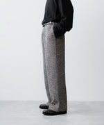 画像をギャラリービューアに読み込む, INTÉRIM - インテリムのDOUBLE SIDED JACQUARD TWEED DEAD STOCK WIDE DRESS EASY PANTSのBLACK
