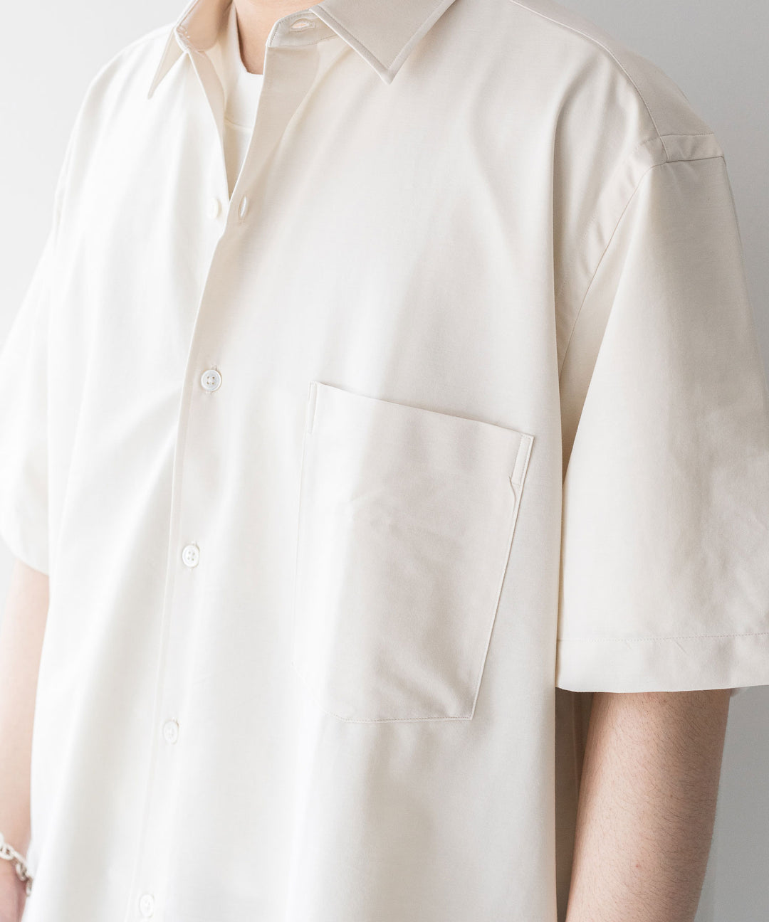 【KANEMASA】ROYAL OX DRESS JERSEY SHORT SLEEVE SHIRT - ECRU