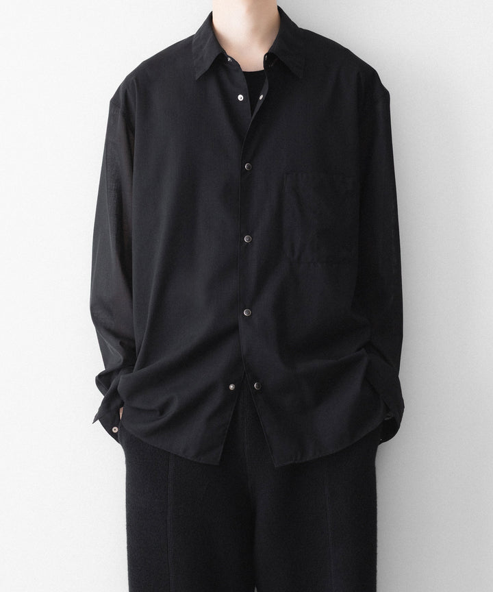 phebus フィーバスのWOOL POLY TROPICAL SHIRTのBLACK 公式通販サイトsession福岡セレクトショップ